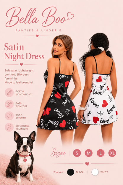 LOVE SATIN NIGHT DRESS ❤️