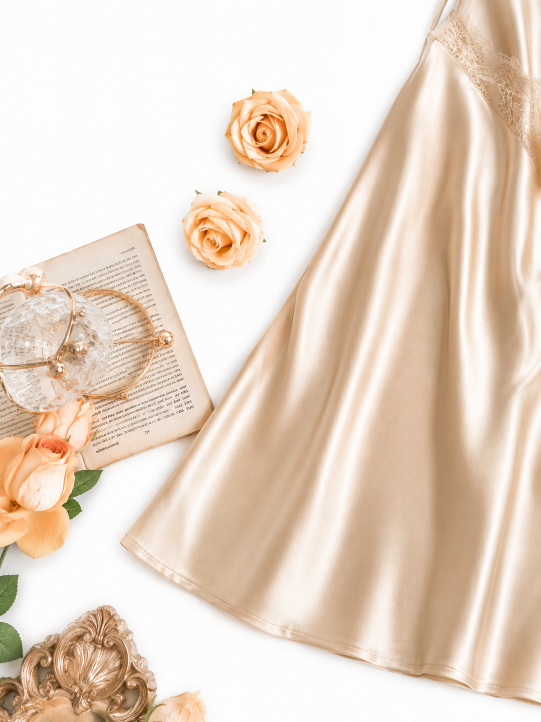 SATIN LACE NIGHT DRESS 🐾