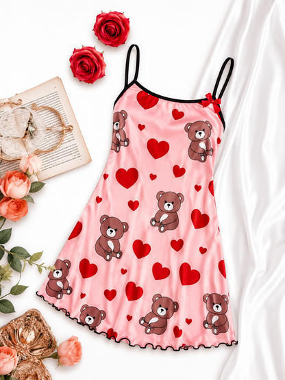 BEAR SATIN NIGHT DRESS 🧸