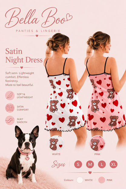 BEAR SATIN NIGHT DRESS 🧸